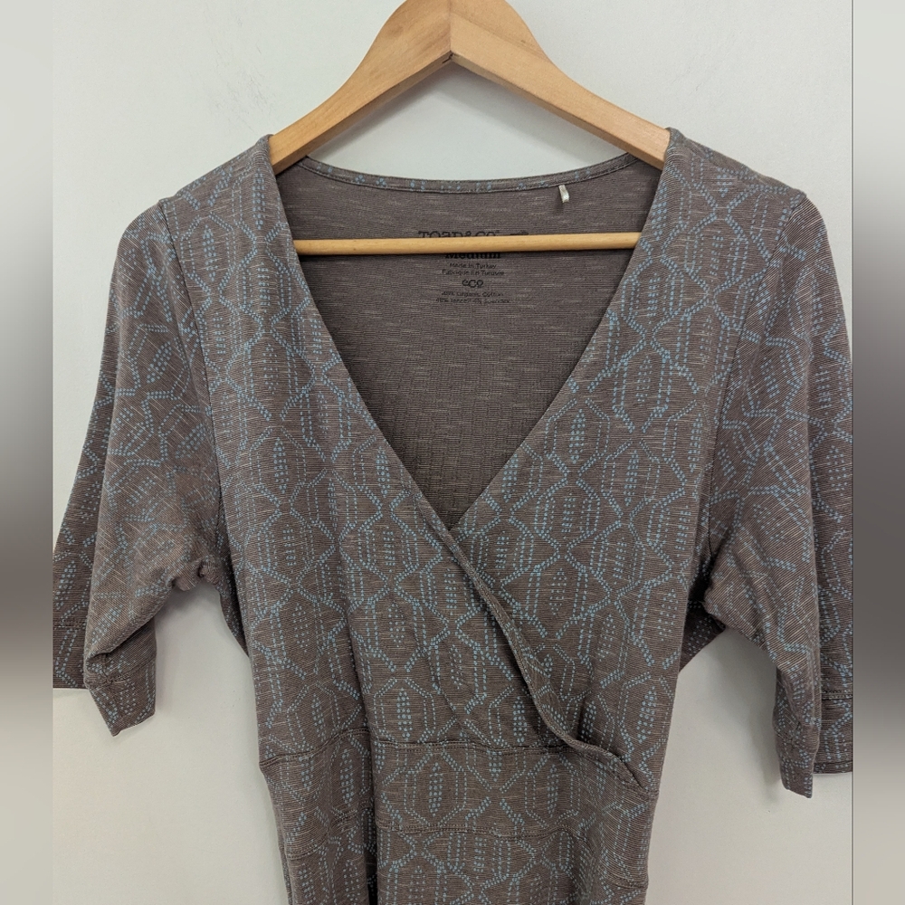 Toad&Co Cue Cafe Wrap Organic‎ Cotton Patterned Dress - Picture 3 of 12